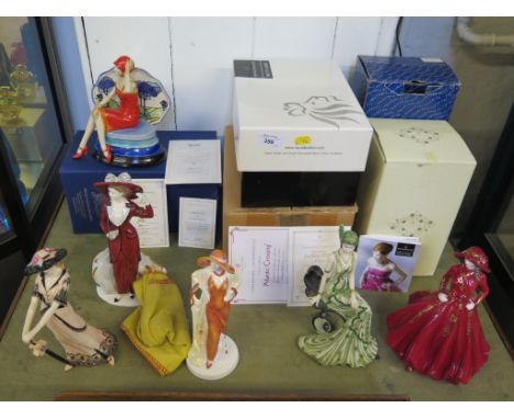 A Royal Doulton figure from the Pretty Ladies series: Eve, two Coalport figures, a Royal Worcester figure and two others (fiv
