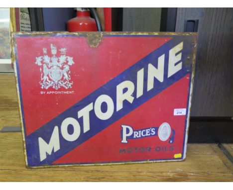 Automobilia: An enamel sign for Motorine Oil 41cm x 51cm and a brass mirrored firescreen 
