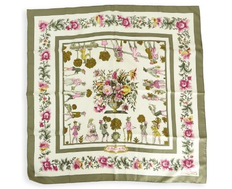 Hermes Les Jardiniers Du Roy Twill Silk Scarf. Labeled appropriately. Measures 34" x 34". Condition: Gently used pre-owned co