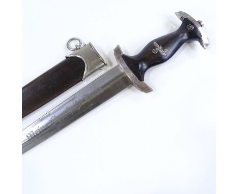 A German SS Himmler Honour dagger, maker's marks for Carl Eickhorn Solingen, nickel-mounted scabbard, length 37cm 