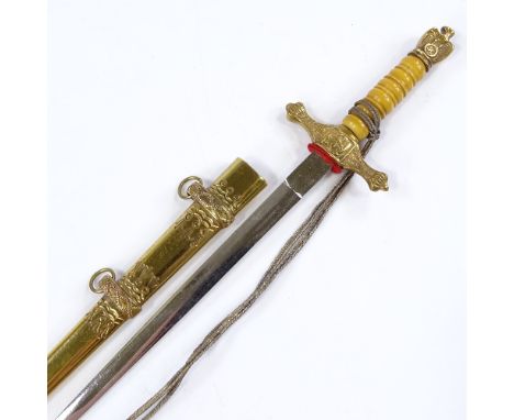 A miniature German military dagger and scabbard, length 20cm