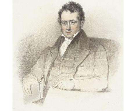 A 19th century watercolour, portrait of a gentleman, unsigned, sheet size 16" x 11.5", unframed 