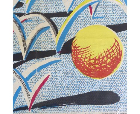 David Hockney, colour print, a bounce for Bradford, 1987, sheet size 16.5" x 23", unframed 