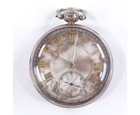 A 19th century silver open-face key-wind lever fusee pocket watch, by A Boffi of Hastings, Roman numeral hour markers with su