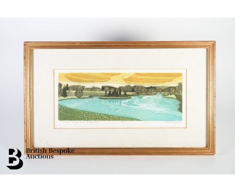 Two etching and aquatint, the first entitled Blenheim Palace nr 26/175 and the other Blenheim Palace from Queen Pool nr 3/175