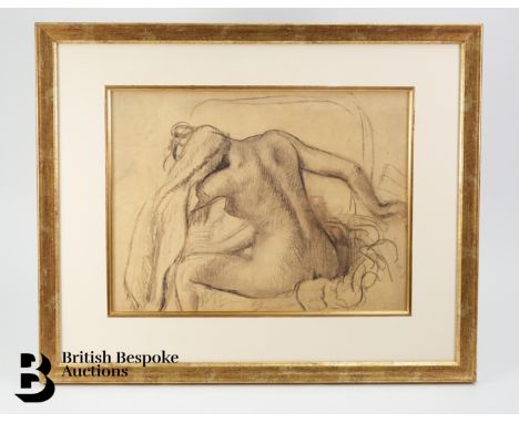 Limited edition study titled Reclining Woman, nr 8/25, signed in pencil to the lower margin Charles T. Duff dated 1966, appro