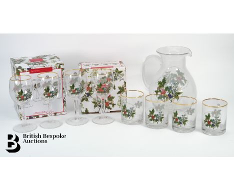 Portmeirion Botanic Garden including tablecloths, cake forks and butter knives, four kitchen jars, six cereal bowls, one jard