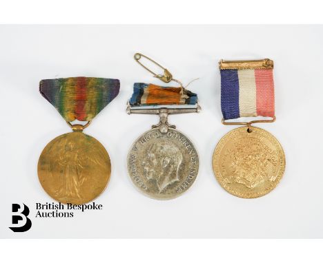 WWI medals named to 3655 Sjt. H.A Marshall Leicester Regiment, including British War medal 1914-20, Victory medal and a Georg