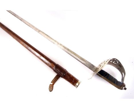 A George V Infantry sword, having GRV and pierced design to hand guard, the blade by S.J Pillin, marked W.W White Woolwich to