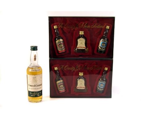 A bottle of House of Commons 12 Year Old Scotch whisky, 37.5cl, together with two whisky gift packs, including three miniatur