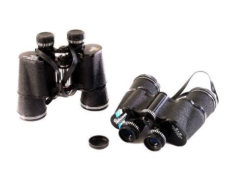 Three cased set of binoculars, including a vintage pair, a Pathescope lightweight custom model, and a Boots Admiral II (6)