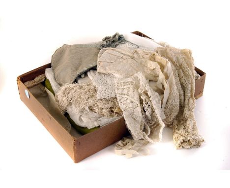 A large collection of vintage lace and silk, various sizes and designs (parcel)