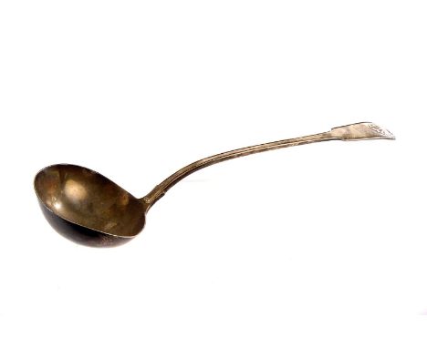 A Georgian silver ladle, marked London by WC