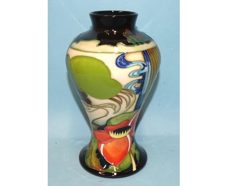 A Moorcroft vase, Ryden Fields, designed by Emma Bossons, 20.5cm, ©2006, 317/9.