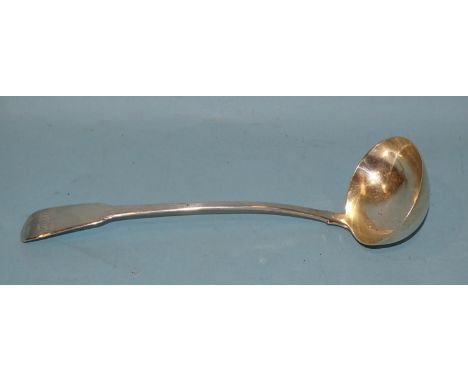 A George III ladle of plain form, 31.5cm, London 1813, maker TB, ___5.5oz.