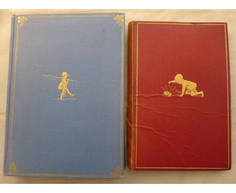 Milne, A.A.; Shepard, E.H.  Now We Are Six.Methuen & Co., Ltd., 1927, first edition, hardcover with red cloth covers and gilt