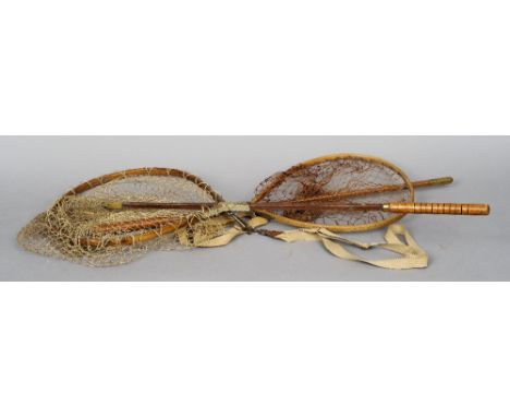 C. Farlow Co. Ltd., two vintage landing nets   CONDITION REPORTS:  Generally in good condition, expected wear. 