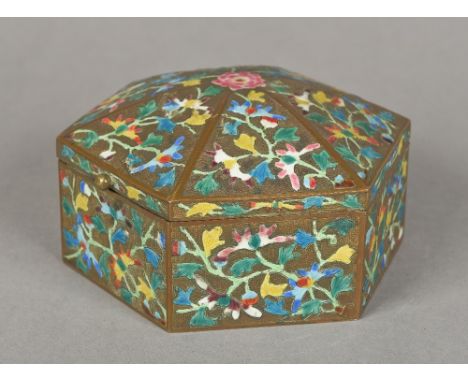A Chinese enamel decorated cigarette boxOf hinged rectangular form, decorated with various animals amongst foliage; together 