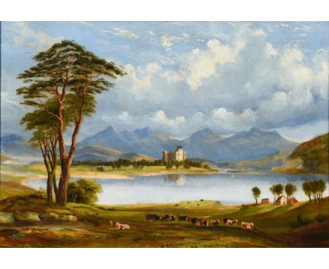 Manner of JOHN KNOX (1777-1845) BritishCastle in Highland Loch SceneOil on canvas63.5 x 44.5 cm, framed   CONDITION REPORTS: 
