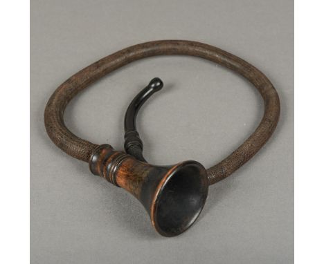 A vintage treen stethoscopeOf typical construction.  The horn 6 cm diameter.    CONDITION REPORTS:  Generally in good conditi
