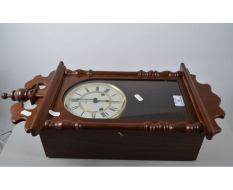 Edwardian style mantel clock, modern Quartz movement, a modern wall clock and a modern barometer, (3).
