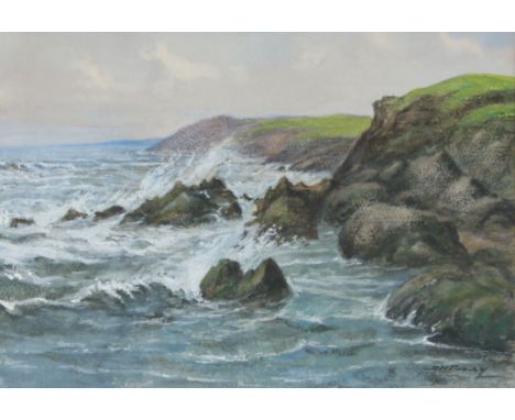 Albert Henry Findley, 'Manorbier Seascape, South Wales', watercolour, signed, 28 x 20cm