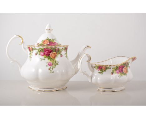 Royal Albert " Old Country Roses" tea/dinner service, comprising of one tea pot, six tea cups, six saucers, one sugar bowl, s