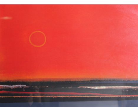 After Michael Boycott-Brown, Landscape with Orange Sky, screen print, edition of 50, 1988, 41cm x 54cm and one other abstract