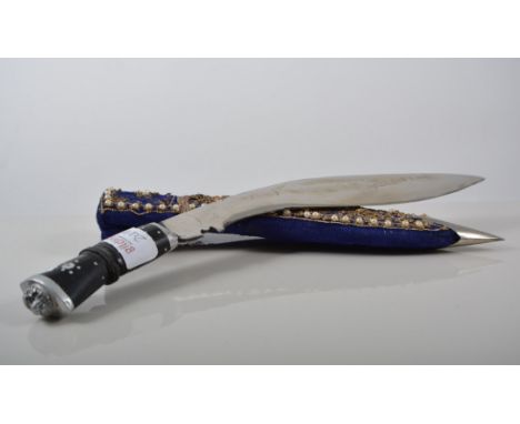 Indian dagger, inlaid hardwood handle, embroidered sheath, 35cm and other Continental daggers and knives, (8).