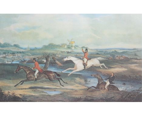 After William Shayer, English Fox Hunting, two reproduction colour prints, 36cm x 50cm.