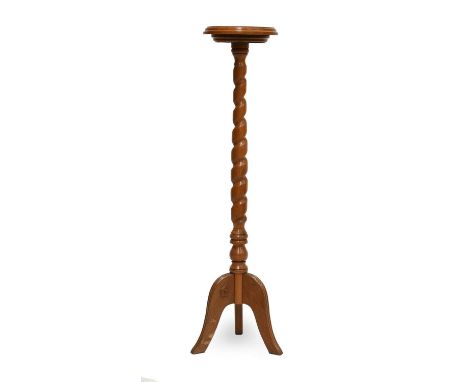 Unicornman: Geoff M Gell &amp; J A Dixon (Coxwold Cabinet Makers): An Oak Plant Stand, the circular top, on a turned column, 