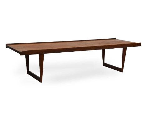 Peter Løvig Nielsen (1929-2007) for Løvig Dansk: A Danish Teak Rectangular Coffee Table, 1959, with two shaped sides, on two 