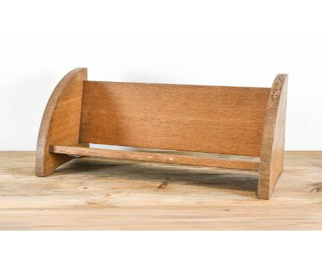 Workshop of Robert Mouseman Thompson (Kilburn): An English Oak Book Trough, with carved mouse trademark,48cm wideDirty. Some 