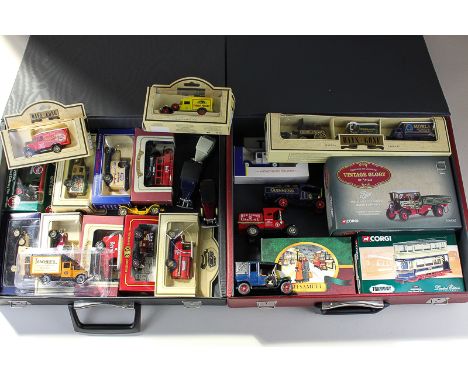 A collection of die-cast metal vintage vehicles, including Corgi Vintage Glory of Steam, Foden drop-side wagon, Days Gone Mor