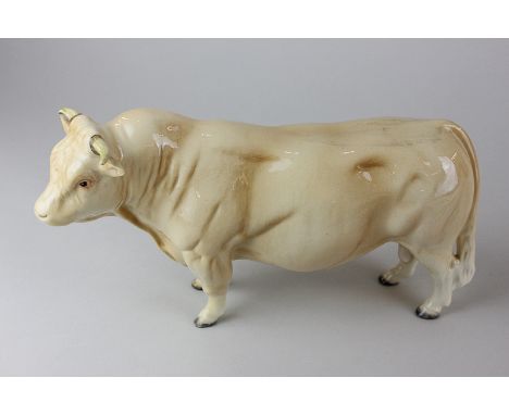 A Beswick porcelain Charolais bull, model 2463A, in cream gloss