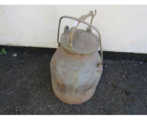 A vintage metalwork dairy churn with cover, 51cm high
