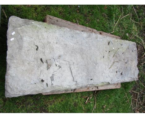 A large weathered antique natural flagstone 183 cm (6ft) x 66 cm 
