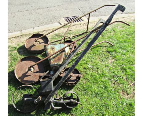 Three vintage seed drills including a Planet Junior No 4 example (af) 