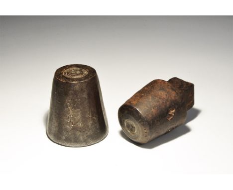 19th-20th century AD. A group of cut steel dies for buttons comprising: a flat button inscribed 'NORTHDOWN RAMBLING CLUB' dep