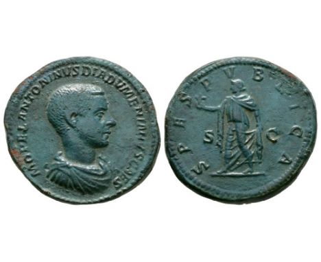 217-218 AD. Rome mint. Obv: M OPEL ANTONINVS DIADVMENIANVS CAES legend with bare-headed, draped and cuirassed bust right. Rev