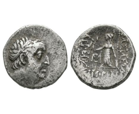 96-63 BC. Dated year 29. Obv: diademed, mature head of the king right. Rev: BASILEWS ARIOBARZANOV legend to right and left, F