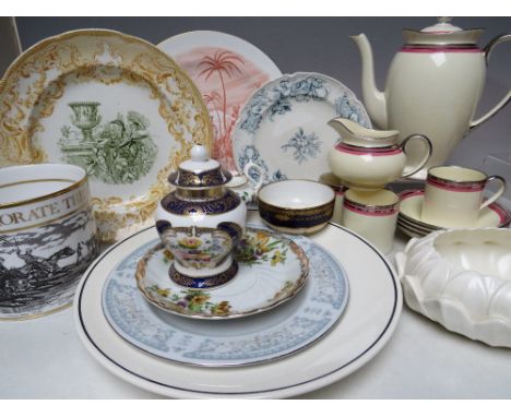 A COLLECTION OF ANTIQUE AND MODERN SPODE AND COPELAND CERAMICS, to include a Copeland &amp; Garrett 'New Blanceh' plate, a Ja