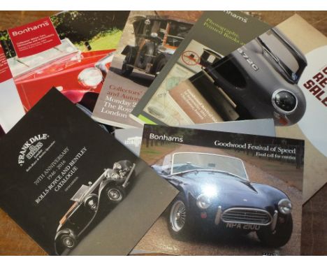 A LARGE QUANTITY OF MAINLY VINTAGE / CLASSIC CAR AUCTION CATALOGUES, together with a selection of literature and ephemera etc