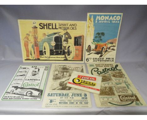 A QUANTITY OF AUTOMOBILE RELATED CARDED PAPER WALL CARDS (6)