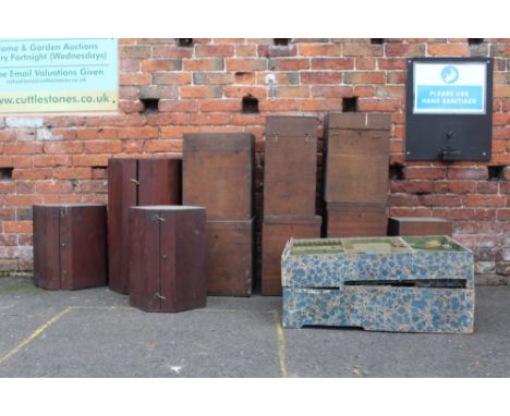 A COLLECTION OF NINE ASSORTED VINTAGE HARDWOOD SILVER BOXES, assorted sizes and shapes (9)