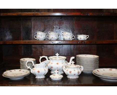 A TRAY OF VINTAGE GERMAN FLORAL CHINA TO INCLUDE A TEAPOT