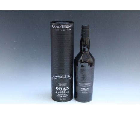 1 BOTTLE OF OBAN BY RESERVE LIMITED EDITION GAME OF THRONES 'THE NIGHT'S WATCH' SINGLE MALT SCOTCH WHISKY, in gift tube