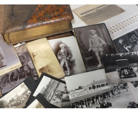 A SELECTION OF VINTAGE CABINET PHOTOS / CARTE DE VISTE, together with a vintage photograph album and contents plus a selectio