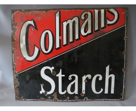 A VINTAGE COLEMAN'S STARCH ENAMEL ADVERTISING SIGN, approx 97 x 79 cm