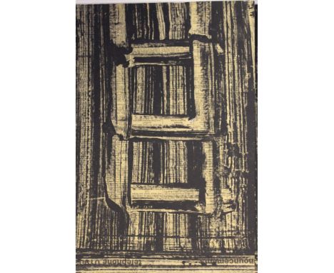 GEORGE HOLT (XX). British School. An abstract composition,.Unsigned, lithograph on newspaper laid on board, framed, 34 x 33 c